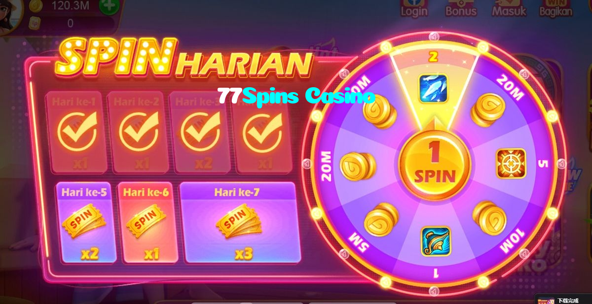 77Spins Casino casino presented on mobile device in Pakistan with slots and live games